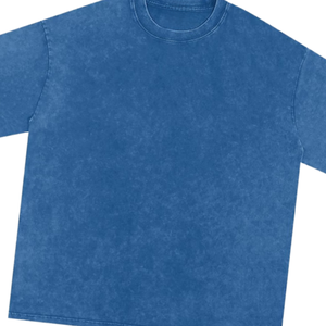 Camiseta Deportiva de Hombre 2026, Estilo Urbano, Tejida, Azul Lavado, Suave, Transpirable, de Algodón, con Efecto Desgastado Vintage para Lavado Ácido - Product Image 4