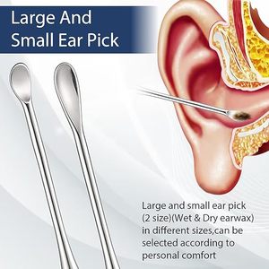 Kit de nettoyage d'oreilles de qualité supérieure, outils de précision en acier inoxydable, sûrs, durables et réutilisables pour une hygiène auriculaire à long terme - Product Image 4