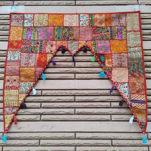 Cortina Banjara india ecológica bordada para colgar en la puerta, de algodón, hecha a mano, estilo vintage, patchwork, toran, decorativa, estilo gitano. - Product Image 1