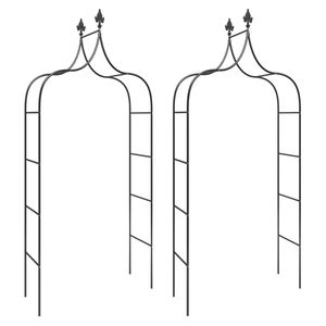 2pcs acciaio nero giardino archi 47.2 "x 15" x 102.4 "ornamenti eleganti per la vita all'aperto - Product Image 2