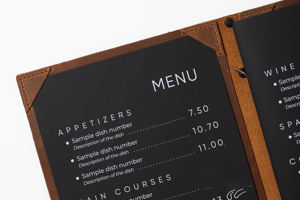 Elegante Porta Menús de Cuero de Lujo con Diseño Plegable y Protección para Restaurante, Cafetería, Hotel y Comida Fina-LMC-0174 - Product Image 6