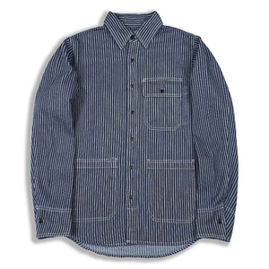 Premium Quality Men's <b>Black</b> <b>White</b> <b>Striped</b> Denim <b>Shirt</b> Long Sleeve Turn-down Collar Casual Button Up with Pockets 2026 - Product Image 6