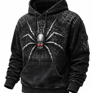 Sweat à capuche personnalisé en gros avec motif araignée brodé 100% coton - Fournisseur OEM et prix direct usine pour hommes - Product Image 3