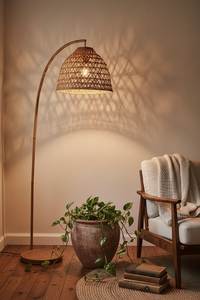 Lámpara colgante ecológica de bambú tejida a mano, luz de techo de ratán para el hogar - Product Image 6