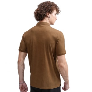 Camiseta de Punto para Hombre 2026, Color Sólido, Manga Corta, Estilo Casual, Corte Regular, Resistente a las Arrugas, Color Marrón, Cierre con Botones - Product Image 5