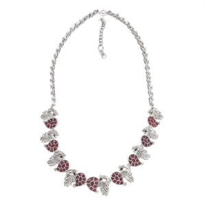 Silver Antique Peacock Style Fashion Necklace Set - Product Image 2