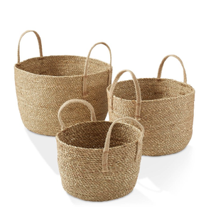 Macetas de Almacenamiento de Hierba Natural Estilo Retro, Hechas a Mano en Vietnam, con Asas, Tejidas y Talladas a Mano, Ecológicas, Duraderas, para Exteriores, 24L - Product Image 3