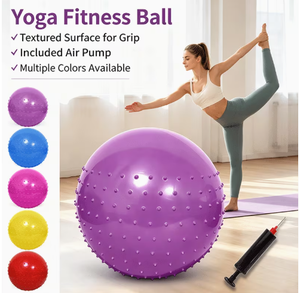 Ballon de yoga en PVC rose HAWK SPORTS INDUSTRIES, 4,9 pouces, antidérapant, rond, pour exercices de fitness, pompe incluse, surface lisse, logo personnalisé - Product Image 5