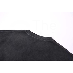 Camiseta de Algodón Negra Sólida para Hombre, Manga Corta, Cuello Redondo, Corte Regular Informal, Estilo Jersey de Punto - Product Image 4