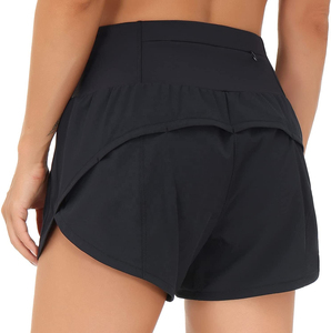 Shorts de sport haute performance pour femmes, tissés, pour la course et le fitness, avec logo, taille haute, grandes tailles - Product Image 3
