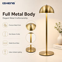Lampe de bureau LED moderne en fer personnalisée, lampe de chevet fine en forme de champignon, lampe de table sans fil à piles avec commande tactile