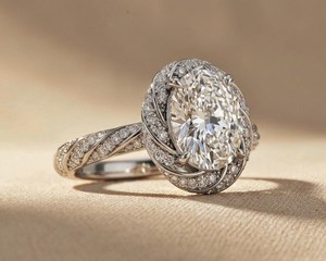 Sparkly 3CT Moissanite Oval Cut Classic Ring Rope Band 925 Sterling Silver For Unisex Anniversary Gift For <b>Wife</b> - Product Image 3