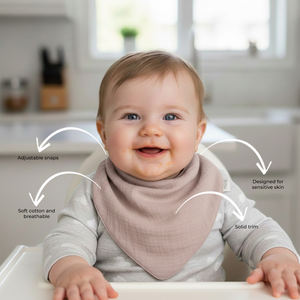 Baberos de algodón suave tipo bandana, baberos cómodos para bebés para uso diario - Product Image 3