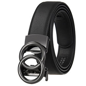 Cinturones Automáticos de Doble Anillo con Hebilla Dorada de 31MM para Mujer, Cinturón de Cuero Genuino con Trinquete para Hombre, Cinturón de Fábrica con Logotipo Personalizado - Product Image 1