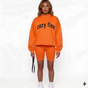 Sweat-shirt à col montant en molleton de coton premium, coupe oversize, chaud pour l'hiver, style streetwear décontracté et élégant - Product Image 6