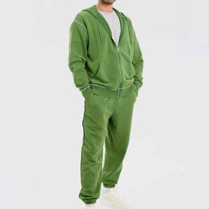 Offre Spéciale – Survêtement Homme Vert à Capuche Entièrement Zippé, Pantalon de Jogging Décontracté, Vêtements de Sport Personnalisés, Vente en Gros, Marque Privée, Fournisseur OEM - Product Image 3