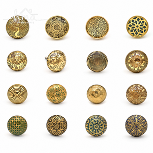 Vintage Round Brass Cabinet Knob Sunburst Star Pattern Antique <b>Gold</b> Finish Decorative <b>Drawer</b> <b>Pull</b> Furniture Hardware Elegant War - Product Image 3