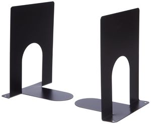 Heavy Books and Shelves Metal Black Pair Home Decorative Shelf Holder Book Supports - Product Image 1