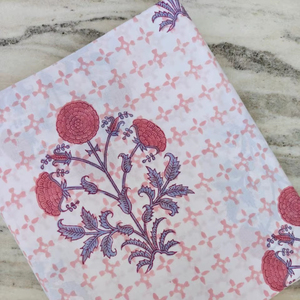 Tela de Algodón Hecha a Mano en India, Tela Estampada a Mano Sanganeri de Jaipur, Material para Confección de Vestidos - Product Image 1