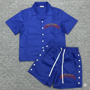 Ensemble short et coupe-vent pour homme Rexfit Sports Factory, en nylon durable, idéal pour la course à pied et la gym, tenue d'été. - Product Image 1