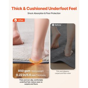 Tappeto Antiscivolo 8 X 5 Piedi, Tappetino Imbottito a Doppia Superficie in Feltro, Cuscinetto con Base in Gomma, Protezione per Pavimenti in Legno - Product Image 3