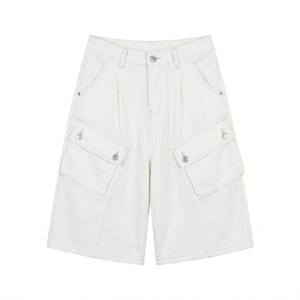 Summer Black Wash Denim Shorts Baggy Hip Hop Raw Edge <b>Work</b> Shorts Mens Vintage Breathable Loose Fit Casual <b>Jean</b> Shorts Bulk - Product Image 4