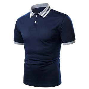 Chemises polo pour hommes en coton de qualité supérieure, logo brodé personnalisé, polos décontractés de marque, hauts de sport pour hommes - Product Image 1