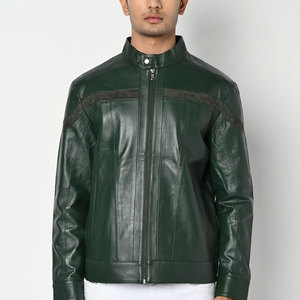 Veste en cuir de vache noire pour homme, 100% de haute qualité, confortable, respirante, manches longues, col montant, streetwear, hiver, chaud - Product Image 2