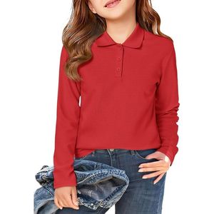 Camisetas Polo Personalizadas para Niñas, Manga Larga, Cuello Camisero, Uniformes Escolares Casuales - Product Image 5