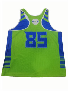 Maillots de lacrosse réversibles personnalisés pour adultes, 100 % polyester, sans manches, respirants, couleur fluorescente, imprimés, en maille, été, haute qualité - Product Image 4