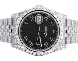 Reloj BOJ R.O.L.E.X.021 con Letras y Números, Moissanita Completa, de Lujo, Cuarzo Analógico, Acero, 41MM, 3BAR Resistente al Agua, Estilo Hip Hop para Hombre - Product Image 2