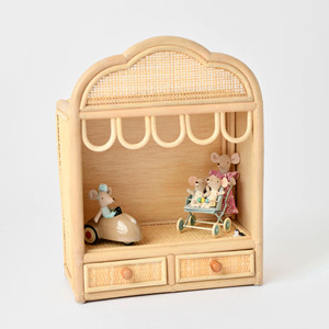 Théâtre de marionnettes ludique pour enfants, théâtres de table en rotin, petits marionnets, scène, jouets inspirés de Montessori - Product Image 1