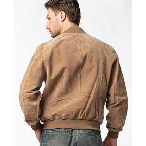 Comfortex International Handcrafted Cow <b>Suede</b> Leather Bomber <b>Jacket</b> Vintage Flight Style Men's Leather <b>Jacket</b> - Product Image 4