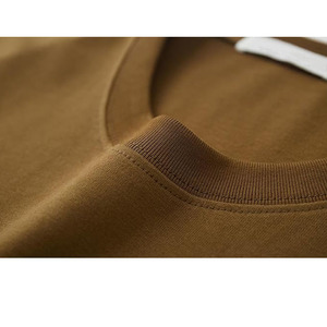 ผู้ผลิต OEM เสื้อยืดแขนสั้นผู้ชายคุณภาพสูง ผ้าฝ้าย 100% เนื้อหนา พิมพ์โลโก้แบรนด์ได้ตามสั่ง เสื้อเปล่าคอกลมลำลอง - Product Image 5