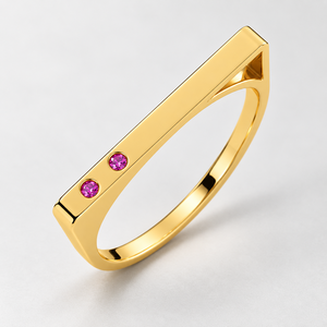 Anillo Geométrico con Rubí y Diamante Cultivados en Laboratorio - Product Image 1
