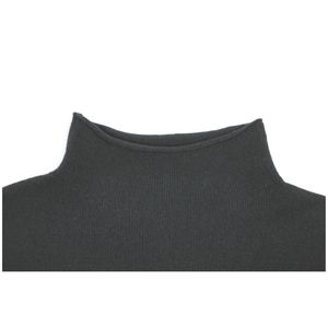 ODM OEM, jersey de moda para mujer, holgado, con cuello alto y mangas largas, de punto fino para la temporada de otoño - Product Image 3