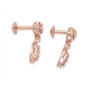 9K Rose Gold Round Diamond <b>Earrings</b> | 0.37 CT | Lab Grown & Natural Diamonds - Product Image 4