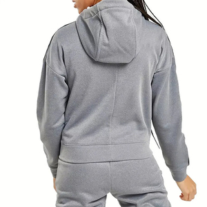 Women's Slim Fit Cotton Fleece Tracksuit Set Custom Logo Ladies Crop <b>Top</b> Blank Women's Trainers for Winter Plus Size Feature - Product Image 6