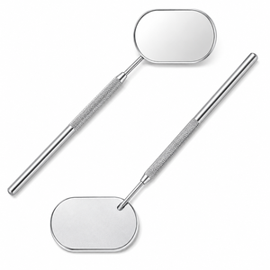 Personalized <b>Handheld</b> Oval Stainless Steel Chrome Finish Single-Sided Desktop Makeup <b>Mirror</b> - Product Image 1