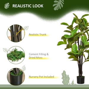 Albero di Quercia Ficus Lyrata Artificiale da 1,37 m per Interni ed Esterni, Decorazione Verde in Vaso per Halloween, Ufficio, Matrimoni e Temi Artistici - Product Image 4