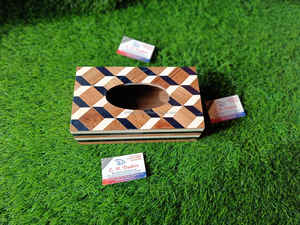 Boîte à mouchoirs en résine époxy design Accessoires Combo Finition polie Set pour un style intérieur contemporain - Product Image 6