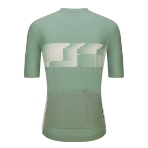 Maillot de cyclisme pour femme à manches courtes, vêtement de sport, haut de vélo avec fermeture éclair intégrale sur le devant, design avec panneaux en mesh respirant, séchage rapide, 220g, 100% coton - Product Image 5