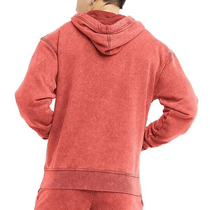 เสื้อฮู้ดซิปผู้ชายสไตล์วินเทจ ล้างสีแบบแอซิด วัสดุผสมผ้าฝ้าย 100% นุ่มสบาย สวมใส่สบายๆ สไตล์สตรีทแวร์ เหมาะสำหรับฤดูใบไม้ร่วง - Product Image 2