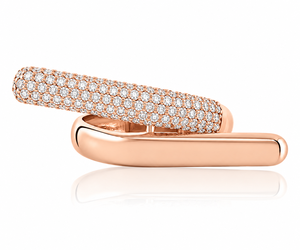 Luxury Round Pave Diamond Wrap <b>Open</b> <b>Ring</b> 10K 14K 18K Yellow Gold 925 935 Silver Modern Statement <b>Ring</b> Fine Jewelry - Product Image 2