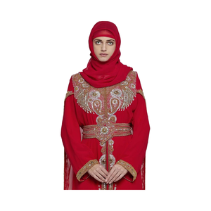 Caftán Marroquí Modesto Bordado de Dubái, Abaya Árabe, Maxi Tank, Adornado a Mano con Cuentas, para Fiestas, Bodas, Playas, Eventos, Elegante Jellabiya - Product Image 1