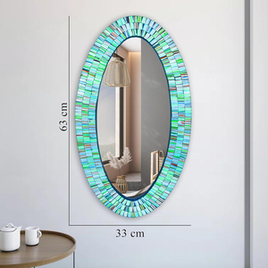 Artistic Glass Mosaic Wall <b>Mirror</b> Decorative Interior Accent for Contemporary Home and Commercial Decor - Product Image 2
