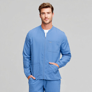 Hospital Nursing Uniforms Medical <b>Scrub</b> Jackets Knitted 100% Cotton Breathable Comfortable Customizable Color - Product Image 5