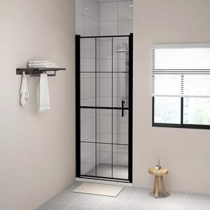 Porte de douche en verre trempé noir 31,9''x76,8'' - Product Image 1