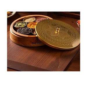 Wood Spice <b>Box</b> Luxury Design Spice Container <b>Box</b> With Brass Lid Antique Item Customization For Spices And <b>Herbs</b> Spice <b>Box</b> - Product Image 1