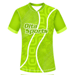 Camiseta de Rugby Verde Lima y Blanca, Manga Corta, Cuello en V, Uniforme de Equipo Geométrico Personalizado, Ropa Deportiva Transpirable para Entrenamiento - Product Image 1